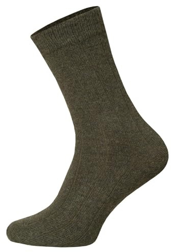 HomeOfSocks 2 Paar Merino Kaschmir Socken Herren Und Damen - Luxuriöse Wollsocken Aus Besonders Dichter Wolle Des Merino Schafs | Olive Gr. 35-38