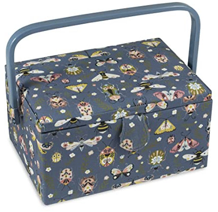 Hobby Gift Exclusive Mittelgroße Nähbox, Bastel-Aufbewahrungsbox, Zubehörablage, Nadelkissen, PVC-Griff 18,5 x 25,5 x 14,5 cm, Mini-Bestien, Insekten, kleine Kreaturen