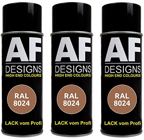 Alex Flittner Designs Lackspray RAL 8024 BEIGEBRAUN matt 3x 400ml Spraydose Buntlack Autolack