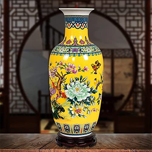 Große Bodenvase aus Emaille im Keramik-Stil im chinesischen Wohnzimmer-Dekorations-TV-Schrank-Vase (Color : C, Size : One Size) Decorate