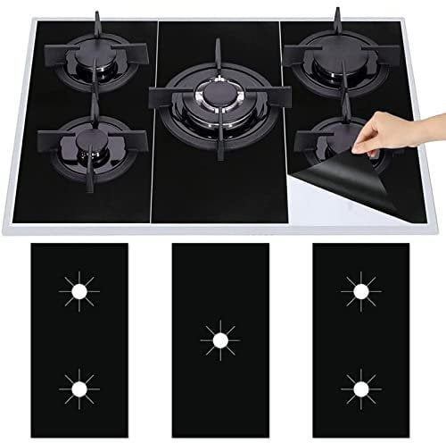 Stove Burner Covers, Gas Hob Range Protectors, Reusable Gas Stove Burner Covers, Non-Stick & Heat Resistant Gas Stove Mat Cooker Protector for Fast Kitchen Cleaning