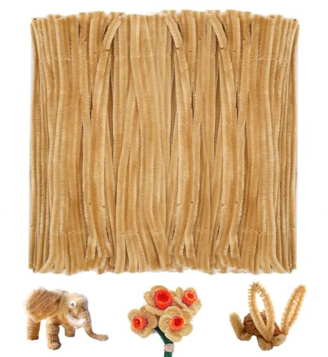 jijAcraft 6MM Braun Pfeifenreiniger, 30CM Pfeifenputzer zum Basteln, 200 Stück Biegebruchs Chenilledraht für DIY Basteln, Dekorieren