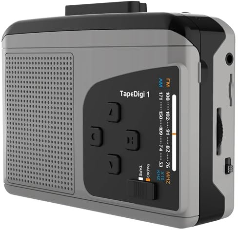 WHIPIN Tragbarer Kassettenspieler und Recorder, Kassettenspieler/Recorder mit AM/FM, lautem eingebautem Lautsprecher, Mikrofon, 3,5-mm-Kopfhöreranschluss, Stromversorgung über Wechselstrom