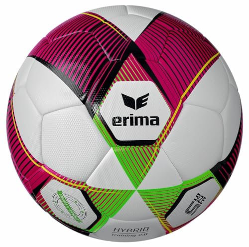 Erima Unisex – Erwachsene HYBRID Training 2.0 Fußball (7192416), rot/Green Gecko, 5