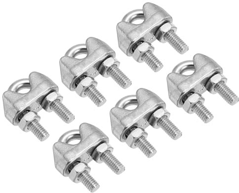 PATIKIL 5/32 / 4mm Wire Rope Cable Clip Clamp, 6 Pac M4 304 Stainless Steel U Bolt Saddle Fastener for Rigging Railing, Silver Tone