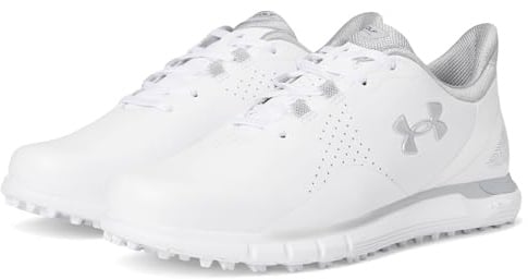 Under Armour Chaussures de golf Drive Fade sans crampons pour homme, (102) Blanc/Blanc/Argent Métallique, 46 EU
