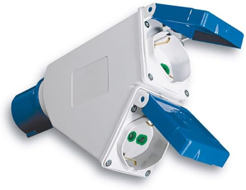 1PEZZO ADATTATORE INDUSTRIALE CEE 2P+T spina/2 prese schuko