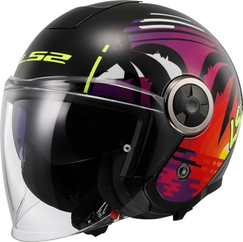 LS2, Jet-Motorradhelm CLASSY PALM Black, M