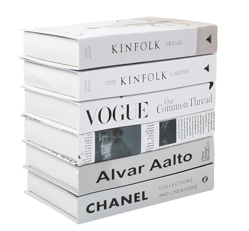 6 PCS Decorative Faux Books, Hardcover Fake Book Set, Foldable Display Stacked Moderns for Home Table and Shelf, Create Sophisticated Atmosphere