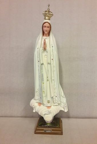 Generico ArteSacraCaravaggio Statue der Madonna von Fatima, 61 cm (24,01 Zoll) aus Glas, Kunstharz, von Hand verziert