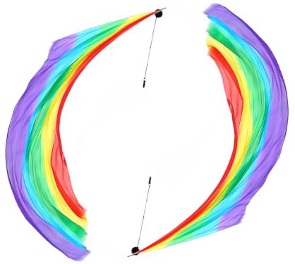 Hitopin 2 Sets Bauchtanz Schleier Poi Wurfbälle Schal Streamer mit Poi-Bällen für Partys Aufführungen
