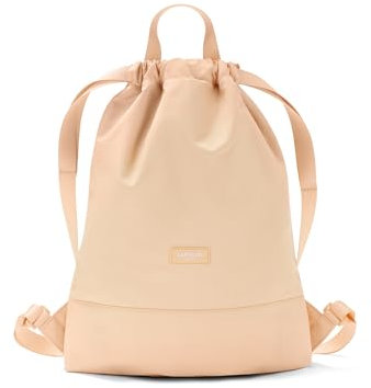 LARKSON Turnbeutel Damen & Herren Orange - No 7 - Rucksack Damen für Sport und Festival - Beutel Rucksack Klein mit Innentasche - Außentasche für Schnellzugriff