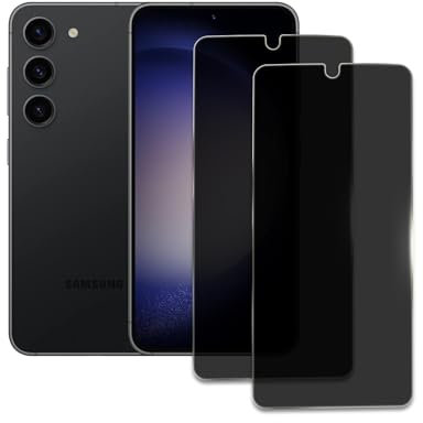 2pcs Verre Trempé Anti Espion pour Samsung Galaxy S23/S22, Privacy Film de Protection en Verre Trempé, Écran Anti-rayures, Anti-emprenites digitales, Haute Définition, Sans Bulles