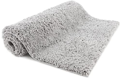KARAT - Tappetino da bagno certificato Oeko-TEX Standard 100 - Tappeto doccia morbido antiscivolo lavabile - Tappeto ultra morbido antimuffa per bagno - Sky Soft, 70 x 120 cm, grigio chiaro