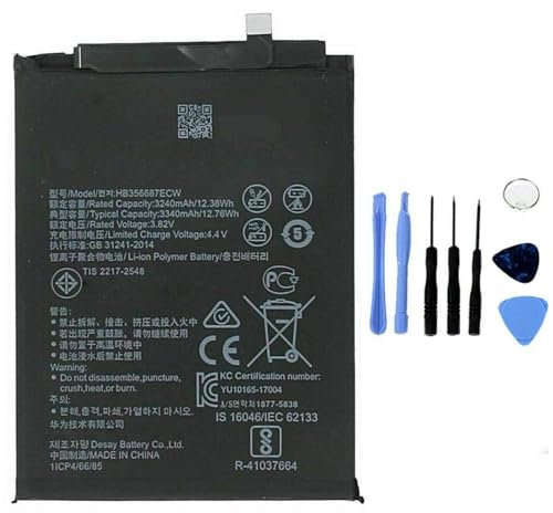 ELLENNE - KOMPATIBEL MIT HUAWEI HB356687ECW P30 LITE, MATE 9 LITE, MATE 10 LITE 3340MAH INKLUSIVE AKKU-Leitung