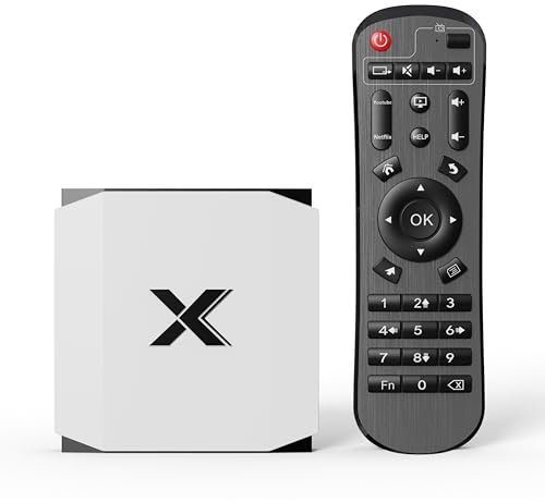 Android TV Box Quad-Core 4GB RAM 32GB ROM, Smart TV Box Connexion HDMI 4k@60Hz 2.4G/5G, TV Box Android OS with Dual WIFI RJ-45 Bluetooth 5.0 Android Box with USB Media Player