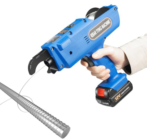 8-34mm Rebar Tier Bindemaschine, Elektrische Drahtbindemaschine mit Ladegerät und 2 Akku, Automatisch Handheld Rebar Tying Stahlbeton GeräT BindegeräT füR Machine DrahtbindegeräT (Blau)