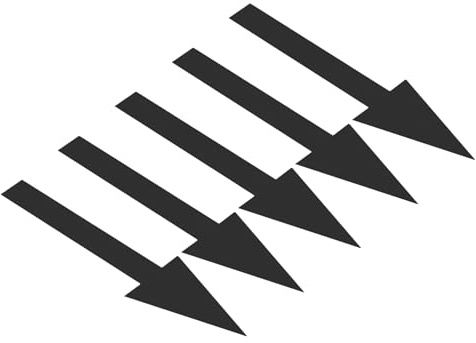 PATIKIL 4 Blatt Pfeil Aufkleber Pfeilschild Links Und Rechts Hinweisschilder 150 mm, Richtungsschild PVC Klebend Entfernbarer aufkleber für Böden Wandmarkierung, Schwarz