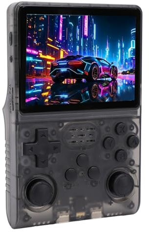 Sxhlseller Retro Handheld Game Consoles, R40S Pro Retro Gaming Console, 30000 Games Video Gaming Console - 45 Emulators, 3.5in Screen, OTG, 3.5mm Jack (Transparent Black)