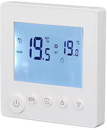 Termostato Inteligente para de Calefacción Eléctrica, Controlador de Temperatura Digital AC 95‑240V 16A con Pantalla LCD, hasta 1 Calor/1 Frío
