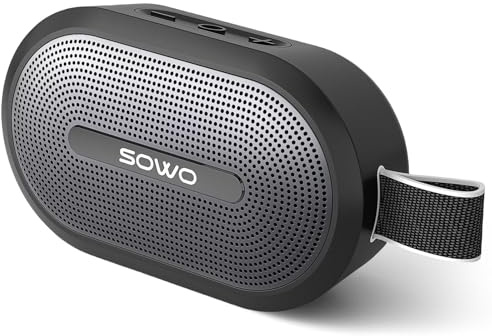 SOWO Wireless Portable Small Speaker, Ultra Magnetic Bluetooth Speaker for Golf Cart, Coverless IP67 Waterproof, 24 H Playtime, Pro Sound, Clip On Design for Outdoor, Indoor - Black