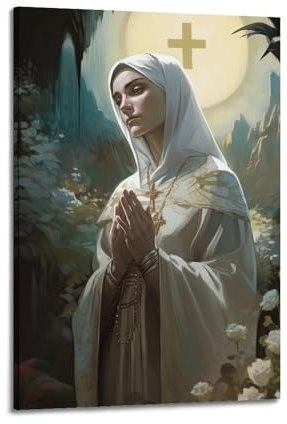 GJDYMX Religiöses Poster im Vintage-Stil, Motiv: Our Lady of La Salette, Poster, dekoratives Gemälde, Leinwand, Wandposter und Kunstdruck, moderne Familienschlafzimmer-Dekoration, Poster, 60 x 90 cm