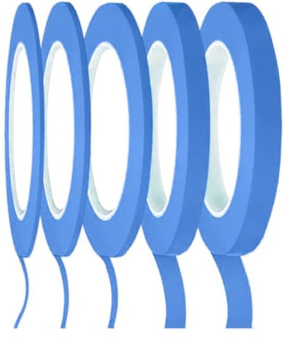 XPEX 5 rouleaux de ruban adhésif, ruban de masquage, ruban bleu 3/5/7/10/12mm pour l'artisanat, la carrosserie et la décoration DIY