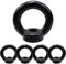 ORTAVA 5 dadi ad anello M6, dado con occhiello in acciaio inox, dado oculare, occhielli M6, acciaio inox A2 V2A, ossido nero, per appendere e fissare