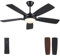 Surtime Ventilatore da soffitto con luce e telecomando, 132 cm ventilatore da soffitto silenzioso per camera da letto e soggiorno, luce LED dimmerabile, nero