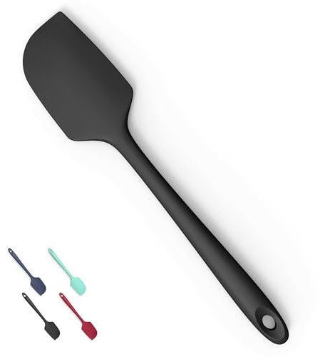 Doosu 28,9 cm Silikonspatel, 315 ℃ hitzebeständiger flexibel Teigschaber, lebensmittelecht nahtloser Küchenspatel Antihaft Kochhelfer zum Backen Schaben Mixen Ausbreitung (Schwarz)