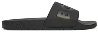 BOSS Mens Sliders Pool Shoes Black Mono 001 9 UK