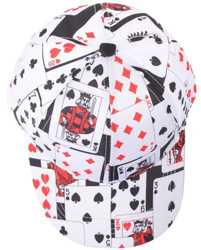 DEARMAMY Pokerkartenmuster Baseballkappe Für Herren Und Damen Atmungsaktivem Stoff Verstellbarem Design Für Outdoor-aktivitäten Strand Und Street Fashion