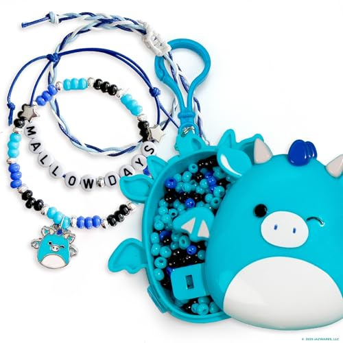 Original Squishmallows Tatiana der Drache Armband Kit, Armband Making Kit, Freundschaftsarmband Kit, Charm Armband, Charm Armband Making Kit, 7 Jahre alt Mädchen Geburtstagsgeschenke, Squishmallows