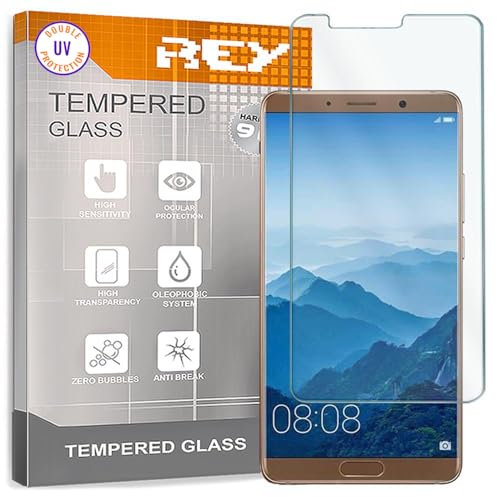 REY Protector de Pantalla para Huawei Mate 10 Pro-Huawei Nova 2i, Cristal con Doble Protección UV, Vidrio Templado Premium 9H+