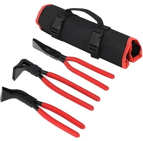 aleawol 3 Pcs Sheet Metal Bender Pliers Set with Storage Bag, 45° 90° 180° Sheet Metal Bending Pliers Set, Hand Seamers Sheet-Metal Tools for Bending and Flattening, for Roof HVAC Workshop DIY