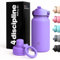 4-DISCIPLINE｜Gourde Inox Isotherme 650 ml (Violet Lavande - finition mate) – Sans BPA, étanche – Support magnétique + bouchon sport avec paille – Base silicone – Idéal pour sport, bureau, voyage