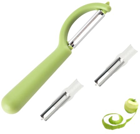 P-Sparschäler für Tupper mit 2 Ersatzteile,Schäler für Tupperware Ersatzklingen,Kartoffelschäler Küche Set,Spargelschäler Schälmesser,Edelstahl Gemüseschäler,Orangenschäler,Vegetable Peeler