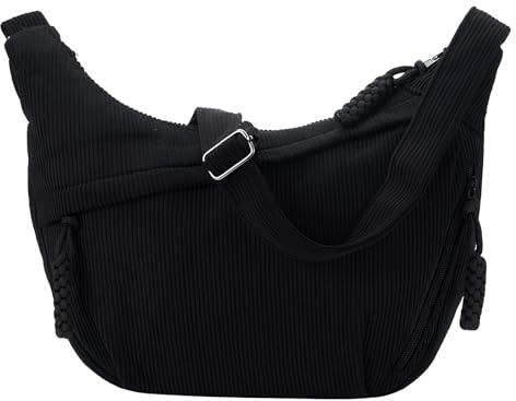 Aphorya Halbmond Umhängetaschen mit verstellbarem Schultergurt, Cord Crossbody Moon Bag Damen, Handtasche Damen Umhängetasche Mittelgroß für Reisen Arbeit Uni Festival und Everyday