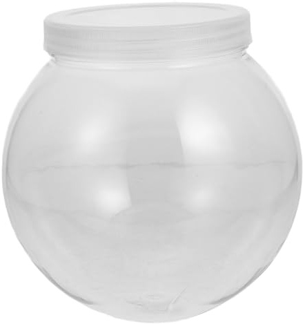 HOMSFOU Plastic Fish Bowl 2200ml Desktop Aquarium Fish Tank Holder Breeding and Micro Landscape Home Decor