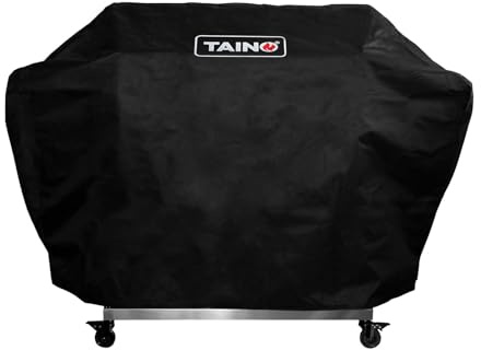 TAINO Abdeckhaube Platinum/Black/YAMARA Gasgrill 6 Brenner Abdeckung Schutzhülle 600D Oxford Gewebe 165x55x105cm (BxTxH)