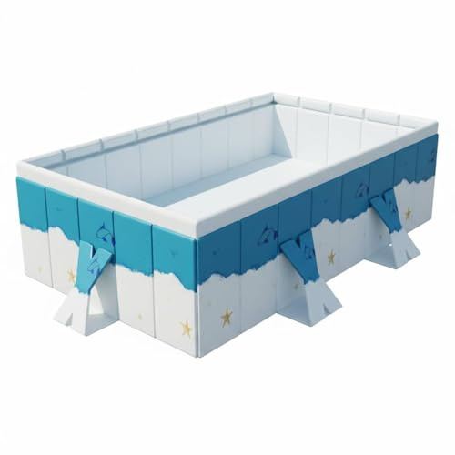 Qianly Piscina Infantil Plegable sin Infdo Piscina de Estructura Resistente para Niños, Jardín, 1.2 Metros, Lujo