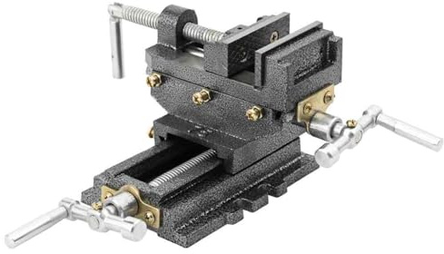 GeenYuu Schraubstock Kreuztisch Handbetrieben 70 mm Gusseisen mit 80 mm Backenbreite für Werkstatt Metallbearbeitung Holzbearbeitung Tischlerei Montage und präzises Fixieren