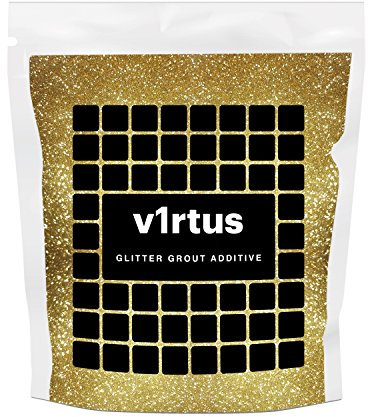 v1rtus Glitter Grout Additive - Gold | 100g Fine Metallic Flakes for Adding Sparkle to Old & New Kitchen & Bathroom Tiles | Enhance Your Indoor Grouting Projects with a Durable Sparkly Effect