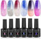Senvenski Farbwechsel Gel Nagellack Farben Rosa Blau Rot Lila Weiß Pfirsich Lavendel Shellac Glitzer Stimmung Chamäleon Thermisch Temperatur UV LED Gift Set Kit Nagellack Kinder Mädchen (WB6-001)