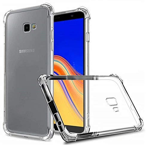 REY Transparent Silikonhülle TPU Anti-Shock für Samsung Galaxy J4 Plus 2018, Handyhülle Premium Kratzfest TPU Durchsichtige Schutzhülle