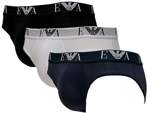 Emporio Armani CC715 Brief Herren Slips 3er Pack XL Weiss/Schwarz/Blau (56110)