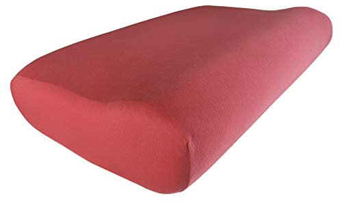 Edda Lux Bezug passend für PILLOWISE Nackenstützkissen, 55 x 35 cm, formbeständiger Jersey Kissenbezug aus 100% Baumwolle, in Kirsch