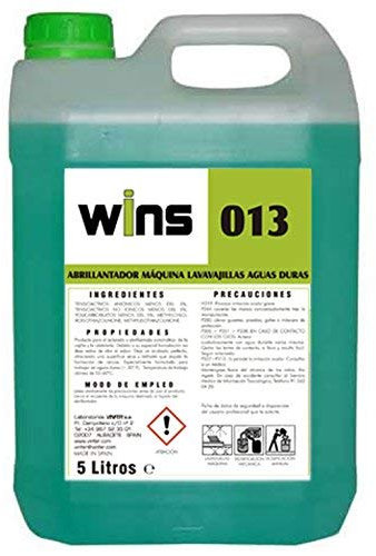 Caja 4 botellas WINS 013 Abrillantador Máquina Lavavajillas Aguas Duras. Producto para el aclarado y abrillantado automático de la vajilla y la cristalería. No deja restos