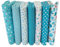 Egurs Blauer See 7Pcs Baumwollstoff Patchwork Stoffe DIY Gewebe Quadrate Baumwolltuch Stoffpaket zum Nähen mit vielfältiges Muster 25 * 25