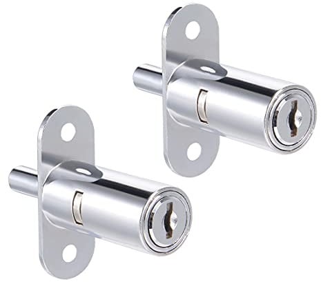 sourcing map 2 Stück Schubladen Schreibtisch Kleiderschrank drücken Kolbenschloss 3/4 Zylinderdurchmesser 1-1/2 Zylinderlänge Zinklegierung Oberfläche, Gleich Schlüssel